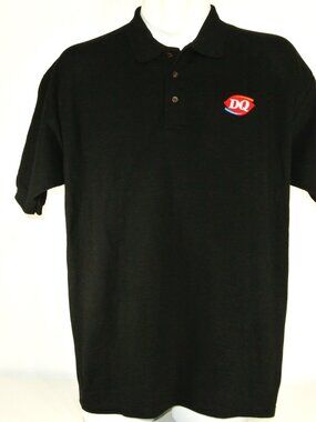 DAIRY QUEEN Ice Cream Fast Food Employee Uniform Polo Shirt Black Size M Medium